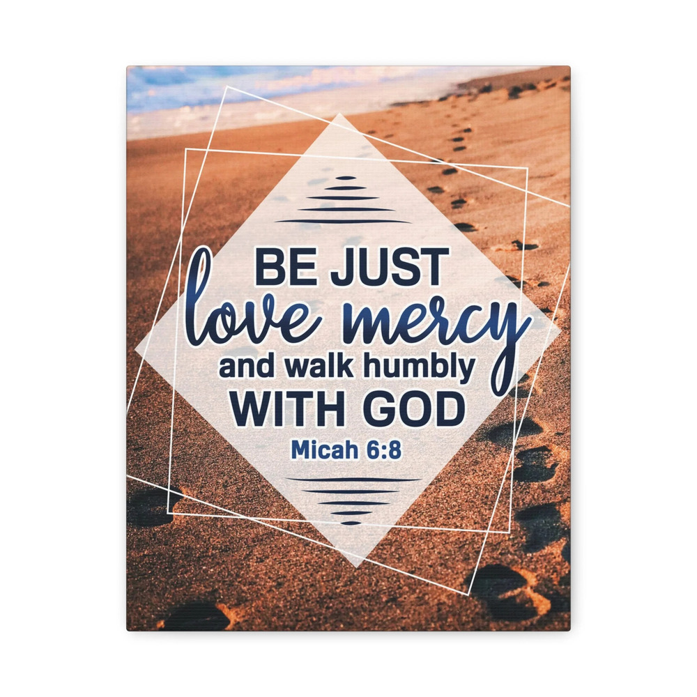 Scripture Canvas Walk Humbly With God Micah 6:8 Bible Verse Print Ready to Hang